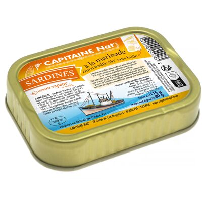 Sardines in organic* oil-free lemon basil marinade 115g