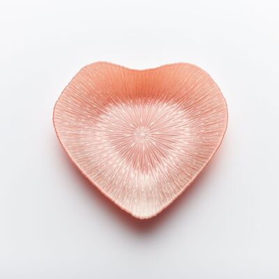 Cuenco de cristal de 30 cm - Diseño de corazón - Rosa