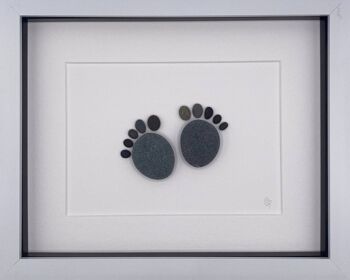 Cadre d'art de galets de pieds de bébé | Art mural 2