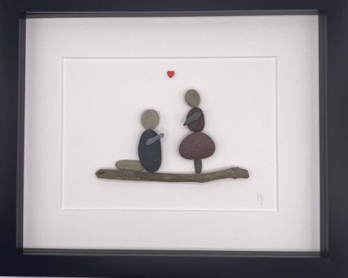 Engagement Pebble Art Frame | Wall Art