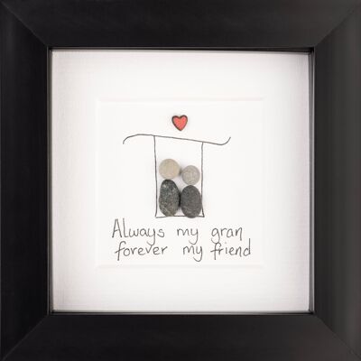 Granny Handmade Pebble Art Frame | Wall Art A