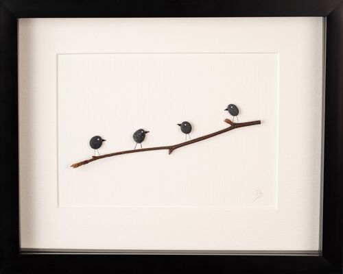 Little Birdies Pebble Art Frame | Wall Art