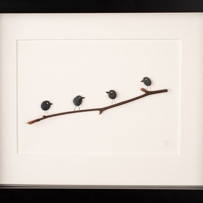 Little Birdies Pebble Art Frame | Wandkunst