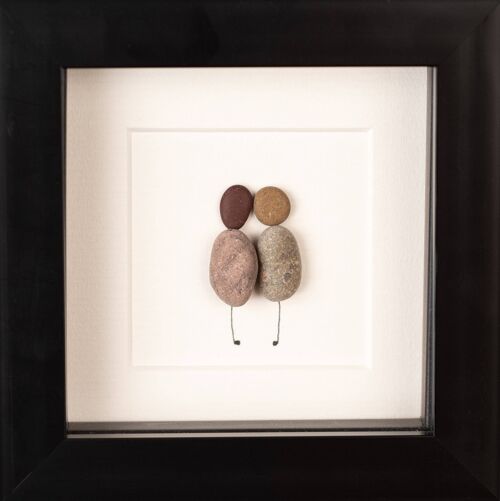 Mini Couple Pebble Art Frame | Wall Art