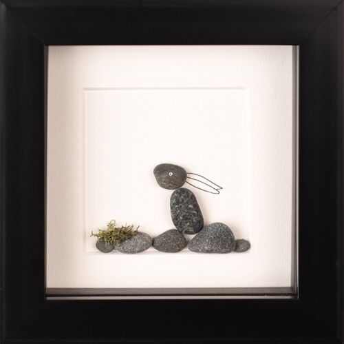 Mini Hare Pebble Art Frame | Wall Art