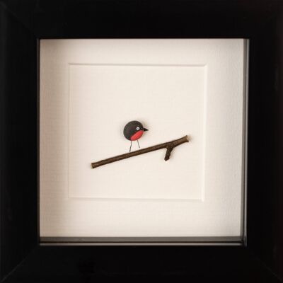 Mini Robins Pebble Art Rahmen | Wandkunst