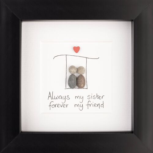 Sister Handmade Pebble Art Frame | Wall Art