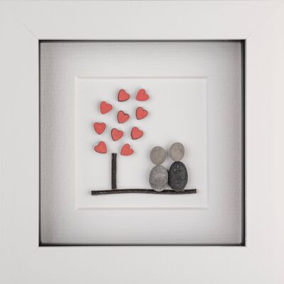 Baum der Herzen Pebble Art Frame | Wandkunst A