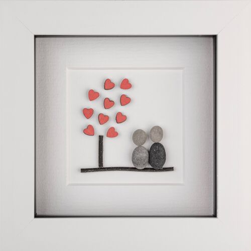 Tree of Hearts Pebble Art Frame | Wall Art