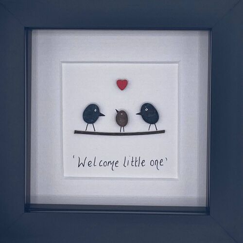 Welcome Little One Pebble Art Frame | Wall Art