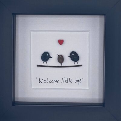 Welcome Little One Pebble Art Frame | Art mural