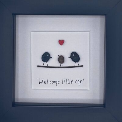 Welcome Little One Pebble Art Frame | Wandkunst