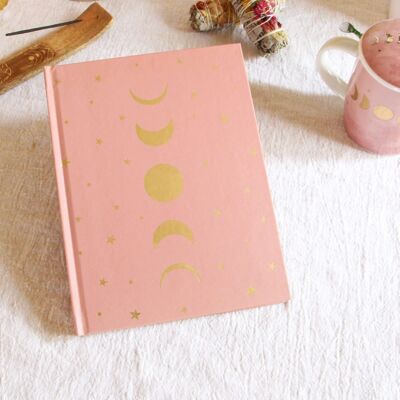 Carnet de note/Journal Phases de la Lune - Rose