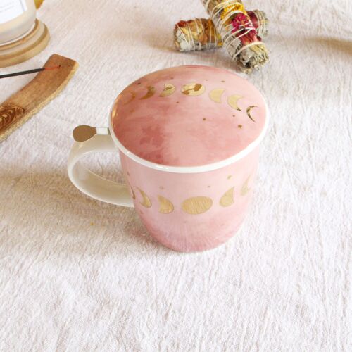 Compra Tazza da tisana con infusore Fasi Lunari - Rosa all'ingrosso