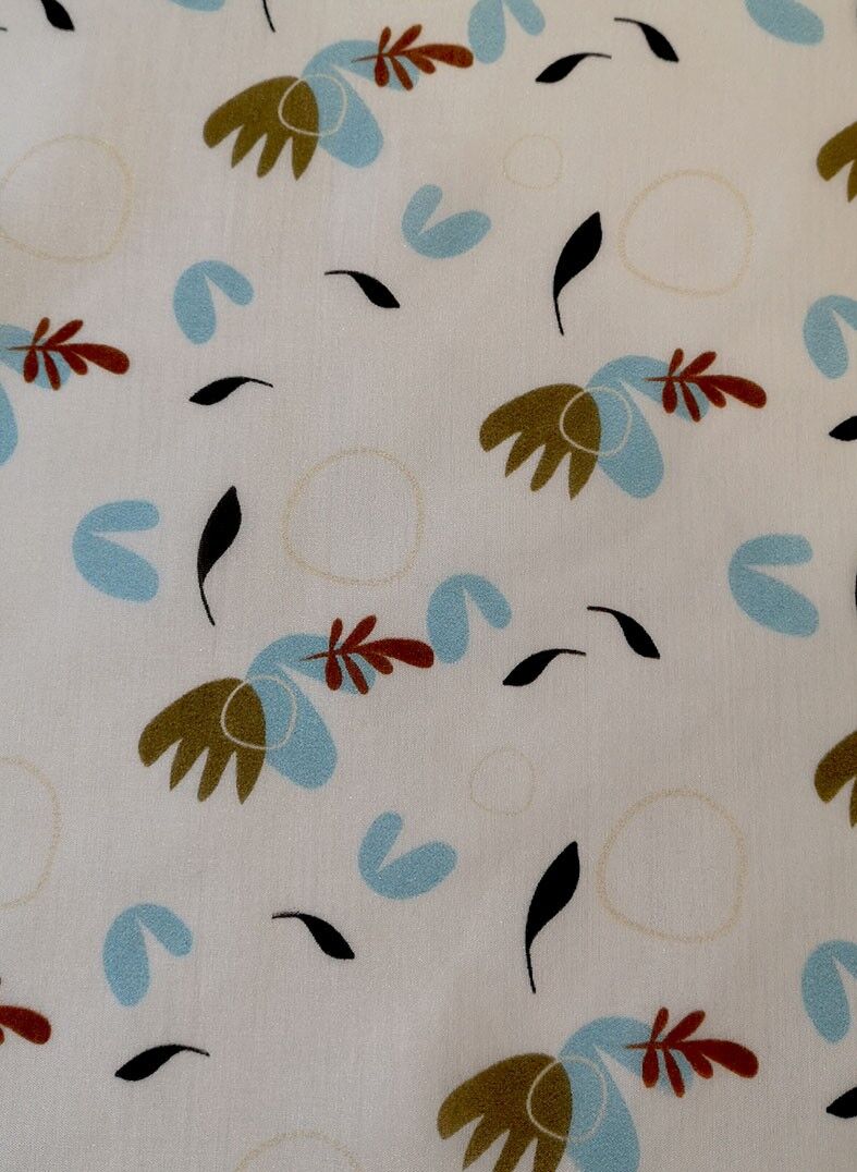 Tissue cotone soie motivo grafico astratto coloris Blanc - Fogli-22