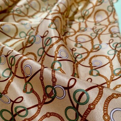 Tissu coton soie motivo rétro anneaux coloris Sable-Preppy-22