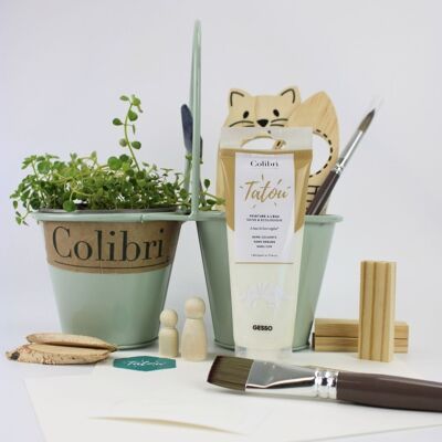Tube Gesso white primer 95% bio-sourced for Tatou extra-fine paint 120ml