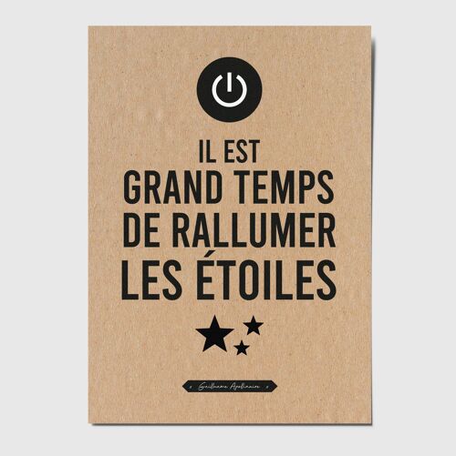 Carte postale citation "Il est grand temps de rallumer les étoiles"