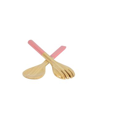 Bambus-Besteck-Set 27,5 cm, rosa