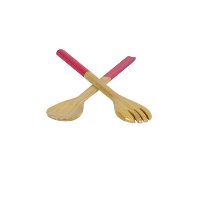 Bambus-Besteck-Set 37,5 cm, fuchsia