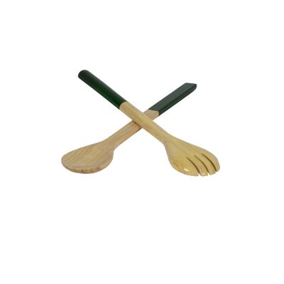 Bambus-Besteck-Set 37,5 cm, tannengrün