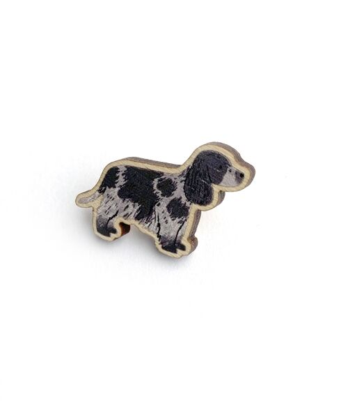 Cocker Spaniel (Grey) Wooden Pin