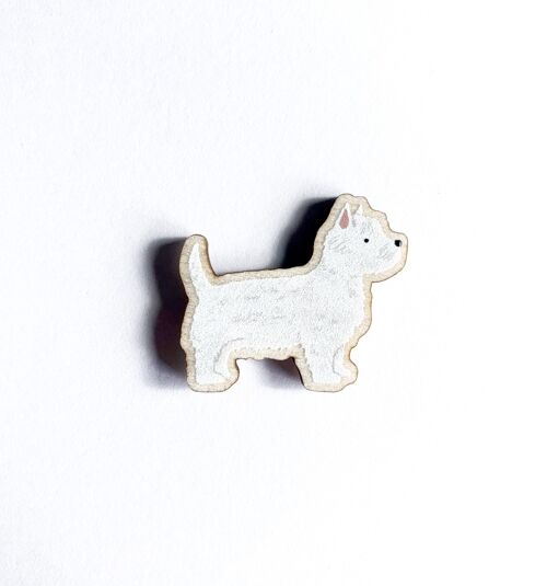 Decorative Westie Wooden Pin