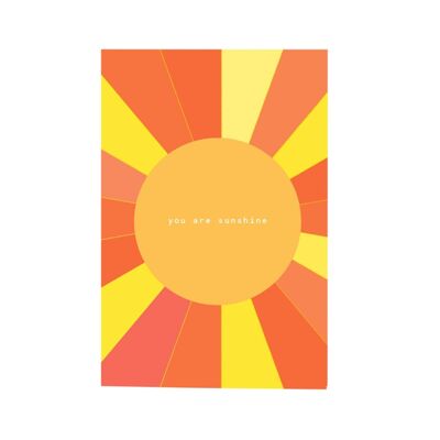 Cartolina d'auguri tu sei il sole