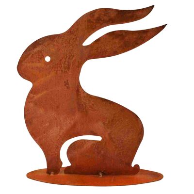 Coniglietto decorativo pasquale color ruggine Ulla in metallo | Coniglietto pasquale in patina shabby chic