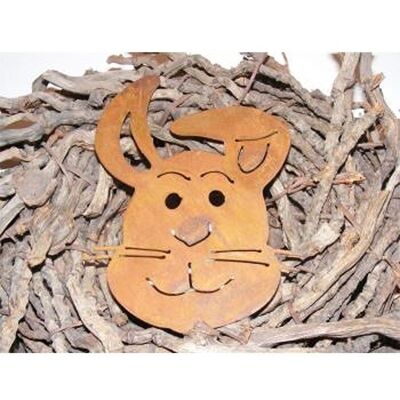 rust decoration rabbit | funny easter decoration figure | to hang | 15cm x 11cm | Patina garden decoration for Easter