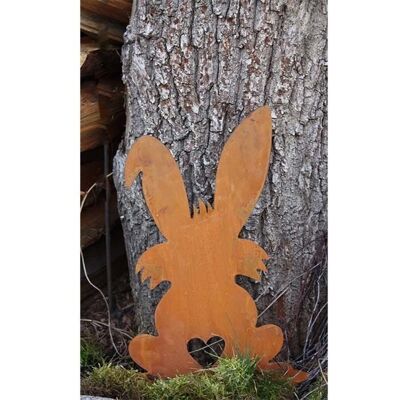 Decoración Pascua conejitos "Family Spoons" | Adorno de jardín de metal vintage | 40 cm x 25 cm | conejo con corazón