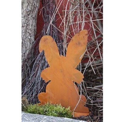 Decoración Pascua conejitos "Family Spoons" | Adorno de jardín de metal vintage | 40 cm x 25 cm | cerrado