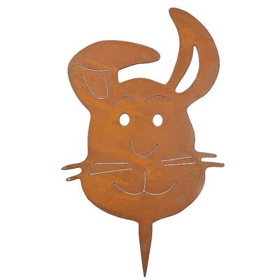 Rust deco rabbit "Mukki" to stick for tree trunk | Easter decoration for outside and inside | 15cm x 11cm