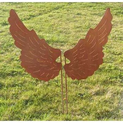 Rust Deco Angel Wings | Christmas decoration angel wings in a set | 40cm x 20cm