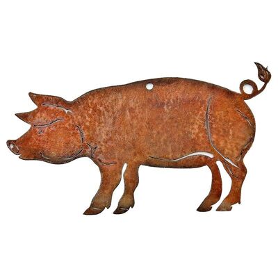 Cerdo afortunado para colgar | cerdo de la suerte en pátina | 4 cm x 8 cm