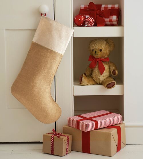 Christmas Stocking with Natural Cotton Cuff - Blank