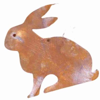 Coniglietto decorativo pasquale color ruggine da appendere come decorazione per la finestra | Decorazione da appendere per Pasqua