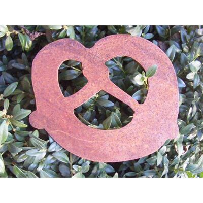 Pátina decoración colgante pretzel | Pretzel deco oxidado hecho de metal