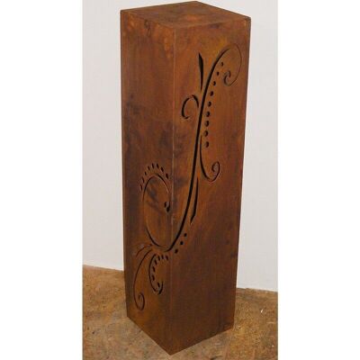 Rust decoration pillar "Didra" | Decorative column with ornaments for the garden or as a home decoration | 1 m