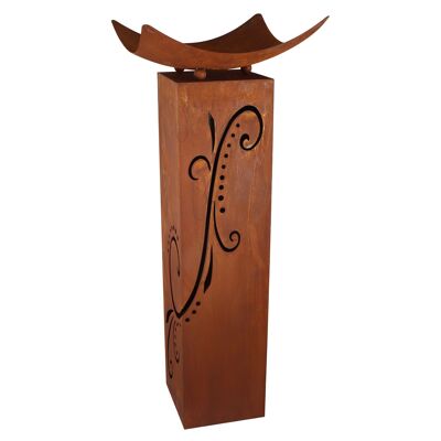 Metal decorative column with ornaments for the garden | Rust decoration column 'Didra'