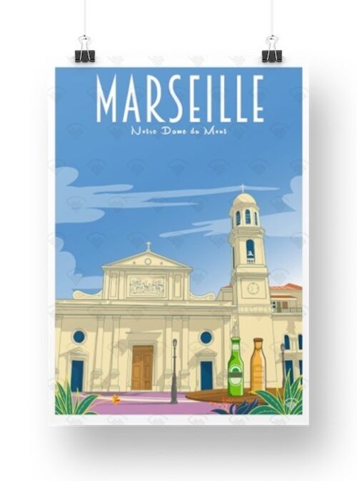 Affiche Marseille - Terrasse Vieux Port – Maison Landolfi