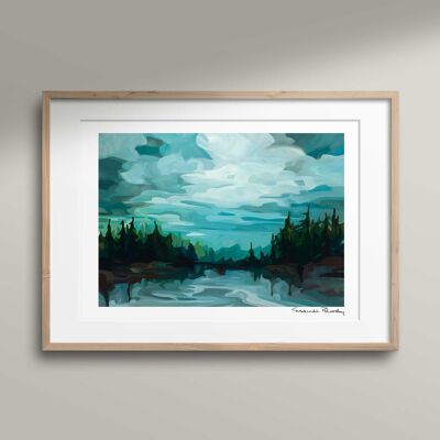 Windermere | Peinture acrylique de forêt | Impression d'art
