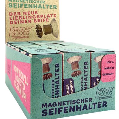 Magnetischer Seifenhalter mit Saugnapf (ohne Bohren), 100% Made in Germany