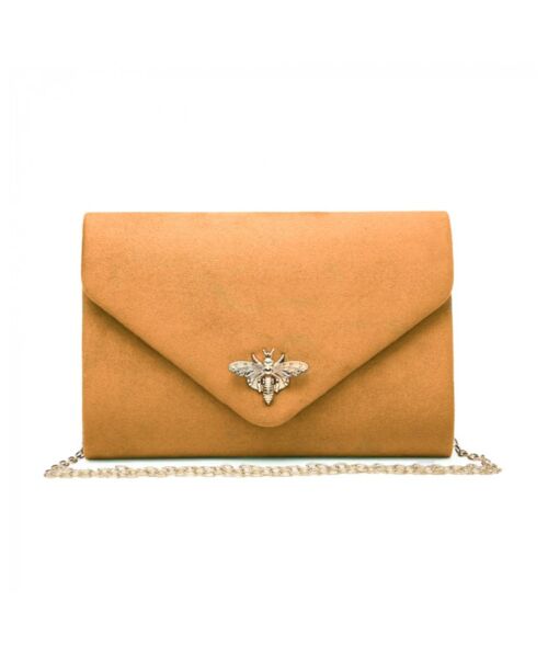 Lady's Grab bag Clutch Shoulder Cross Body Bag Vegan PU Suede Party evening bag Prom Purse Wedding Handbag-Y256p apricot