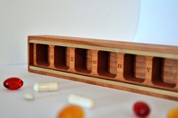 boîte à pilules en bois, organisateur de pilules et de vitamines, boîte en bois, cadeau en bois, grande boîte à pilules, boîte à pilules hebdomadaire, boîte à pilules quotidienne 4