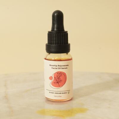 Olio di semi di rosa canina spremuto a freddo biologico al 100% | Olio per il viso | naturale | vegano| Ideale per pelli secche e grasse| 15 ml