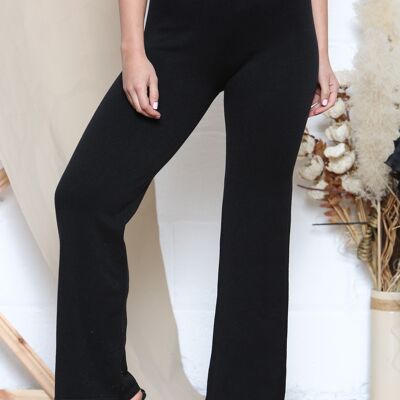 Black high waisted wide leg trousers