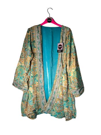 Kimono court réversible en velours, troisième kimono court réversible en fourrure, kimono doux, veste kimono 17
