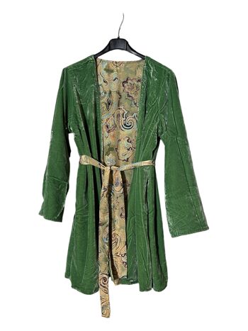 Kimono court réversible en velours, troisième kimono court réversible en fourrure, kimono doux, veste kimono 3