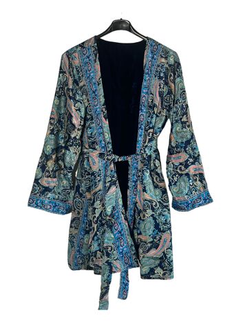 Kimono court réversible en velours, troisième kimono court réversible en fourrure, kimono doux, veste kimono 8